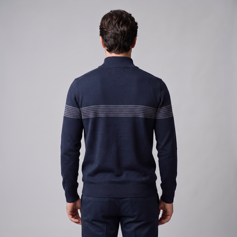 Men's Chevron Stripe Quarter-Zip Sweater