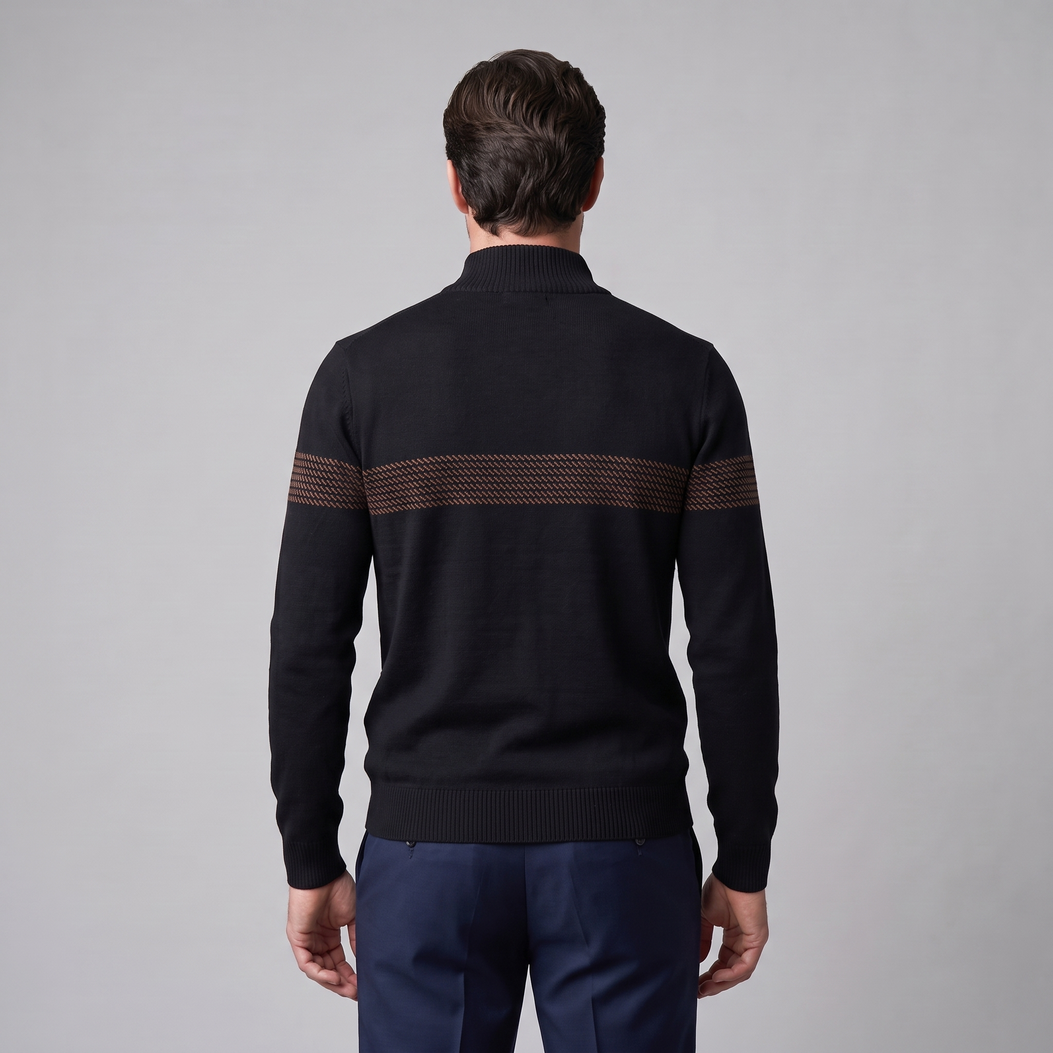 Men's Chevron Stripe Quarter-Zip Sweater