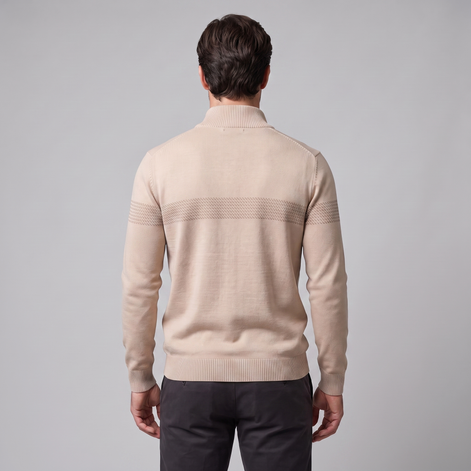 Men's Chevron Stripe Quarter-Zip Sweater