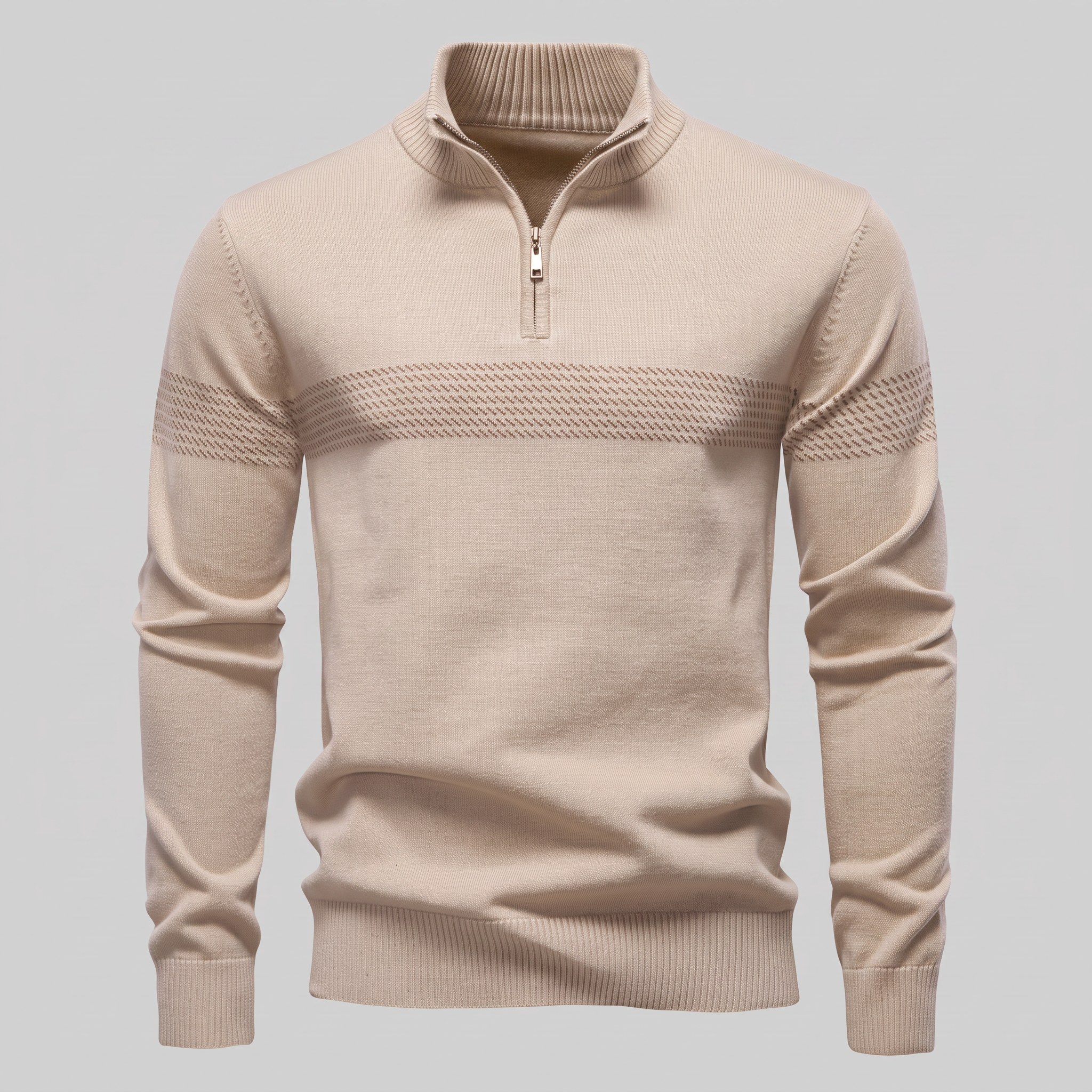 Men's Chevron Stripe Quarter-Zip Sweater