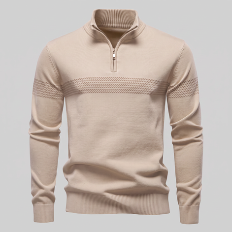Men's Chevron Stripe Quarter-Zip Sweater