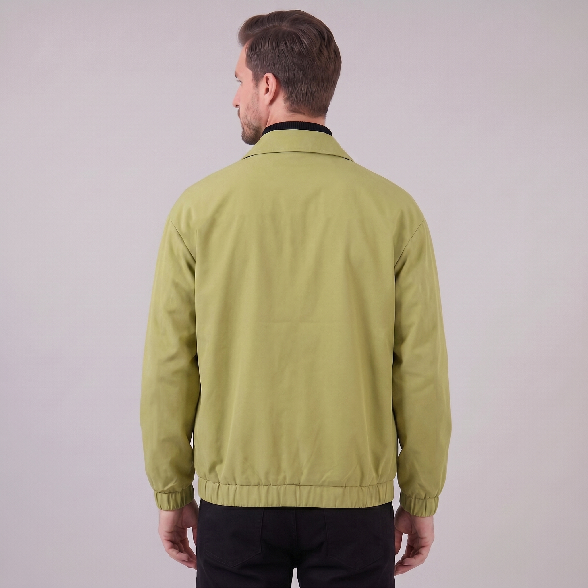 Men's Collared Zip-Through Casual Jacket
