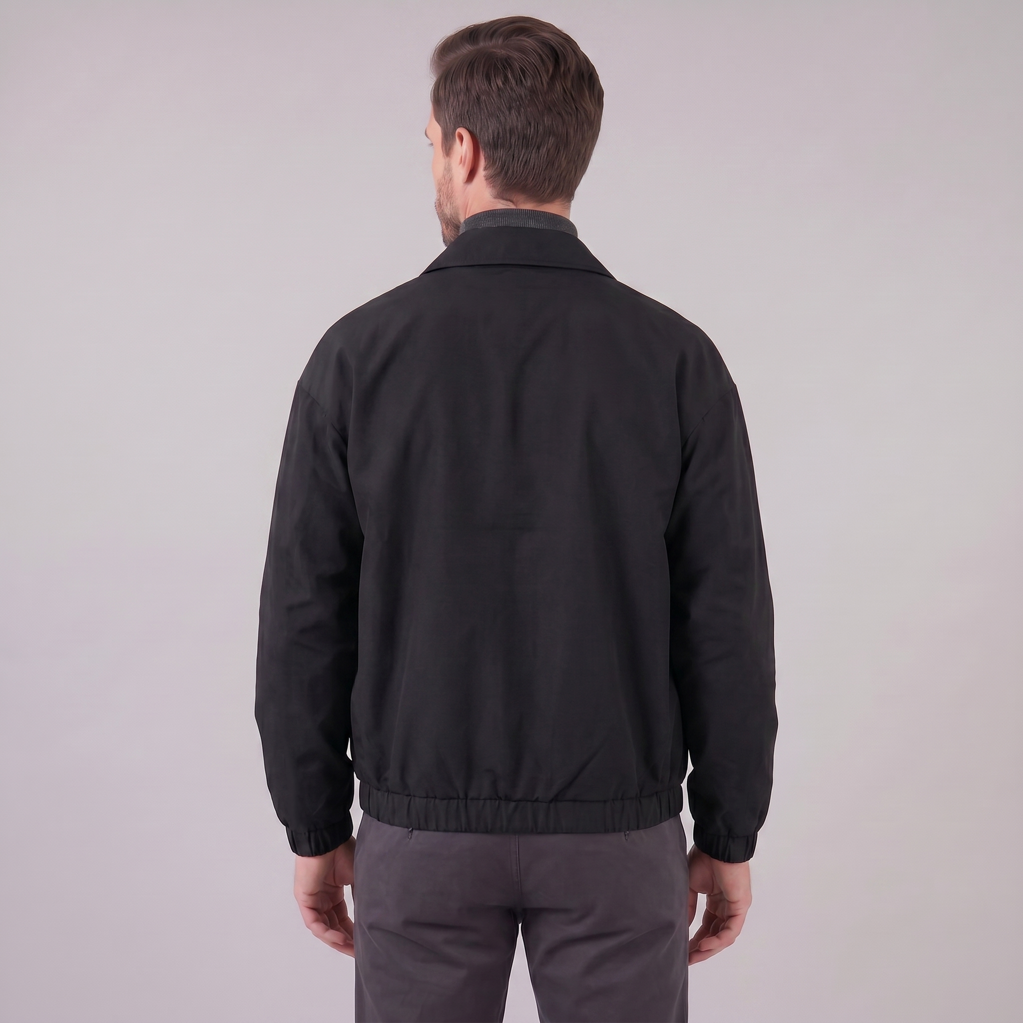 Men's Collared Zip-Through Casual Jacket