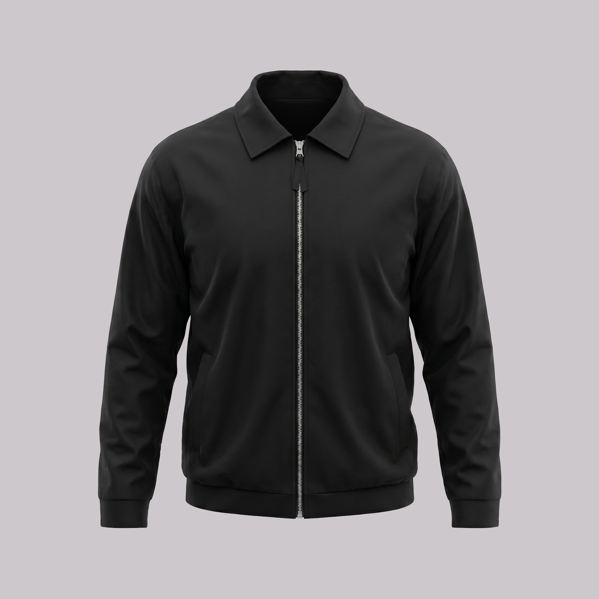 Men's Collared Zip-Through Casual Jacket