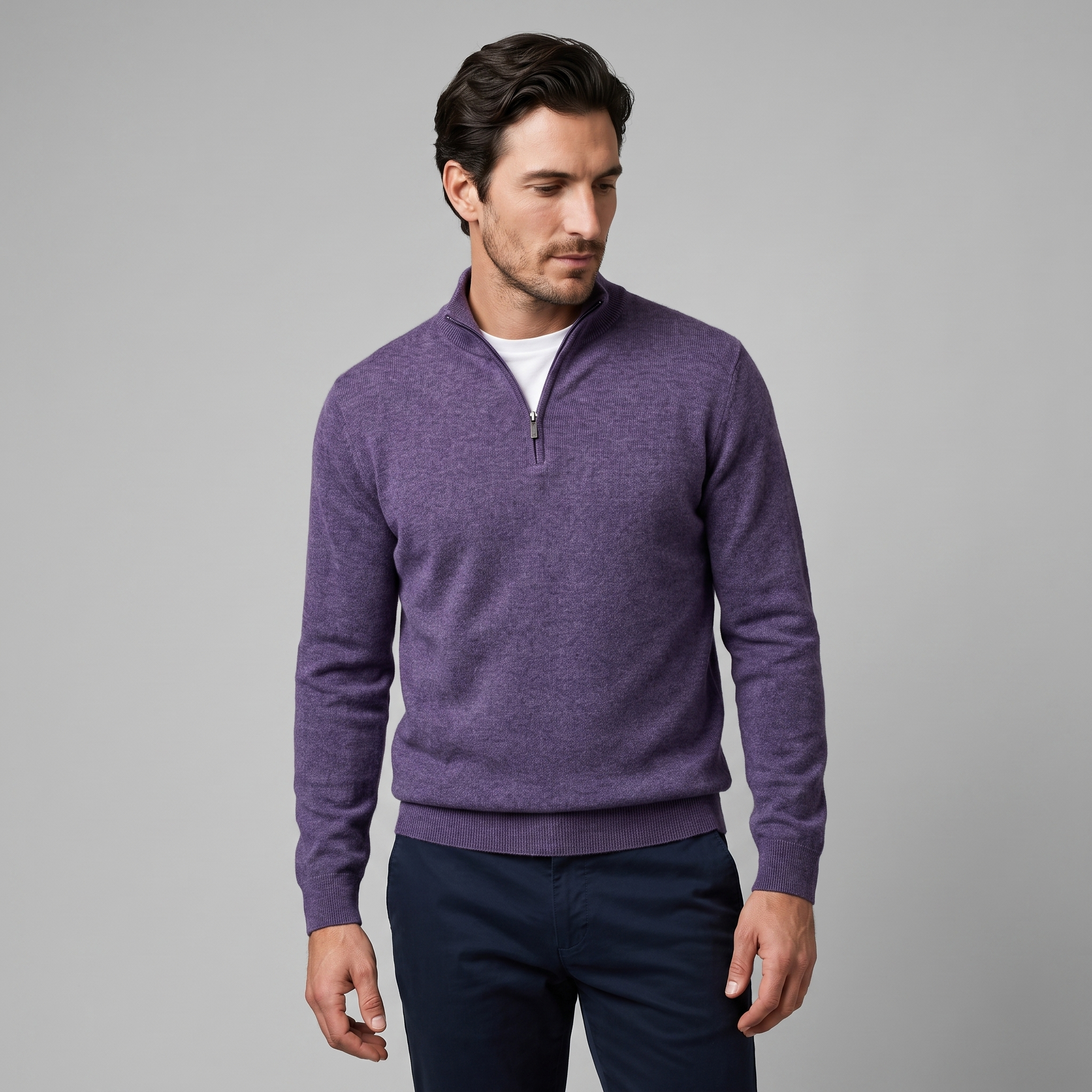 Men's Comfortable Half-Zip Sweater