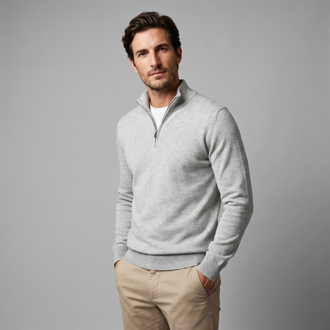 Men's Comfortable Half-Zip Sweater