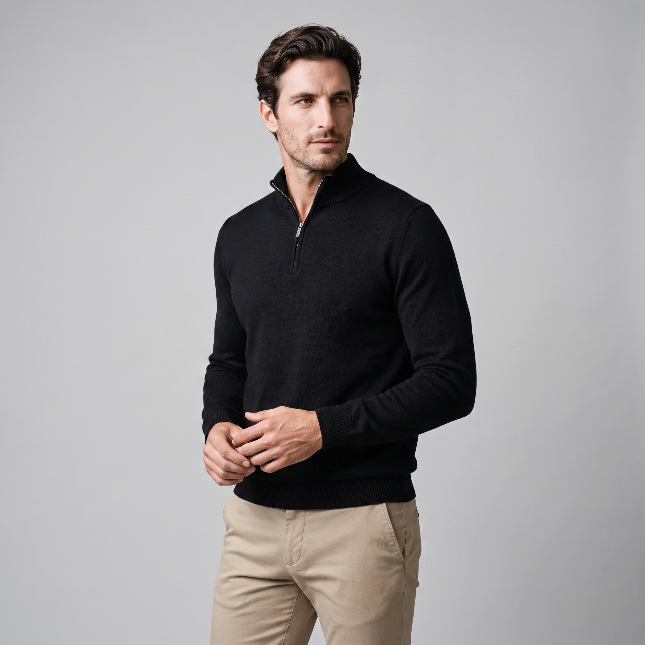 Men's Comfortable Half Zip Sweater