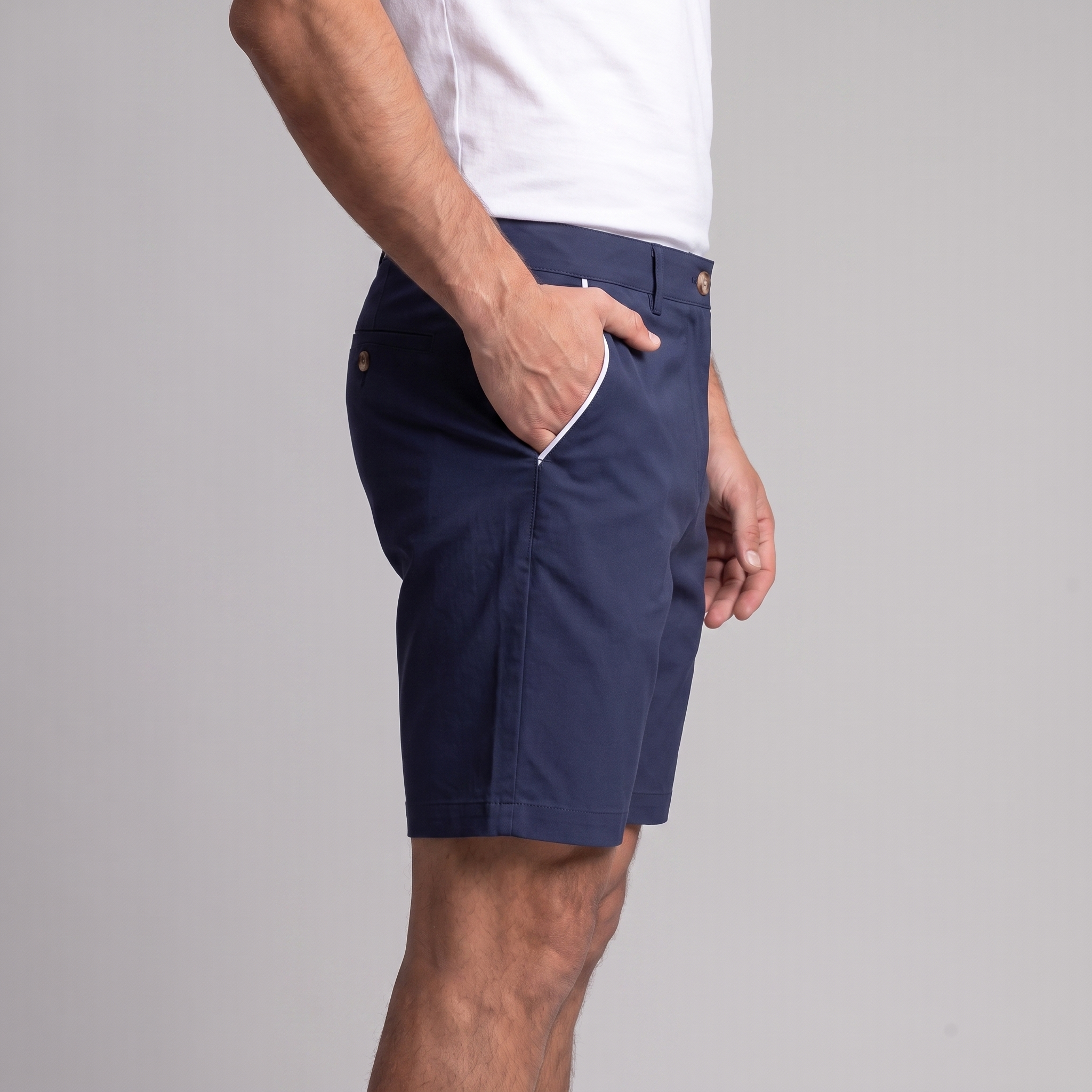 Men's Contrast Piping Chino Shorts