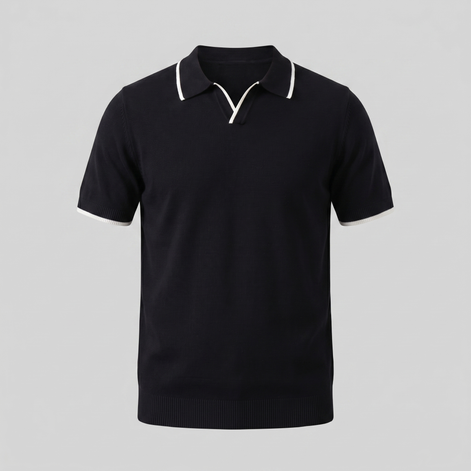 Men's Contrast Trim Knit Polo