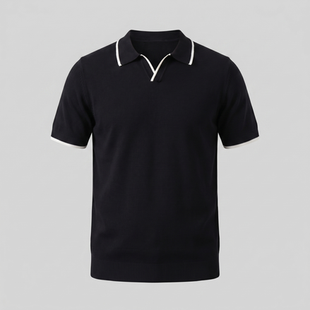 Men's Contrast Trim Knit Polo