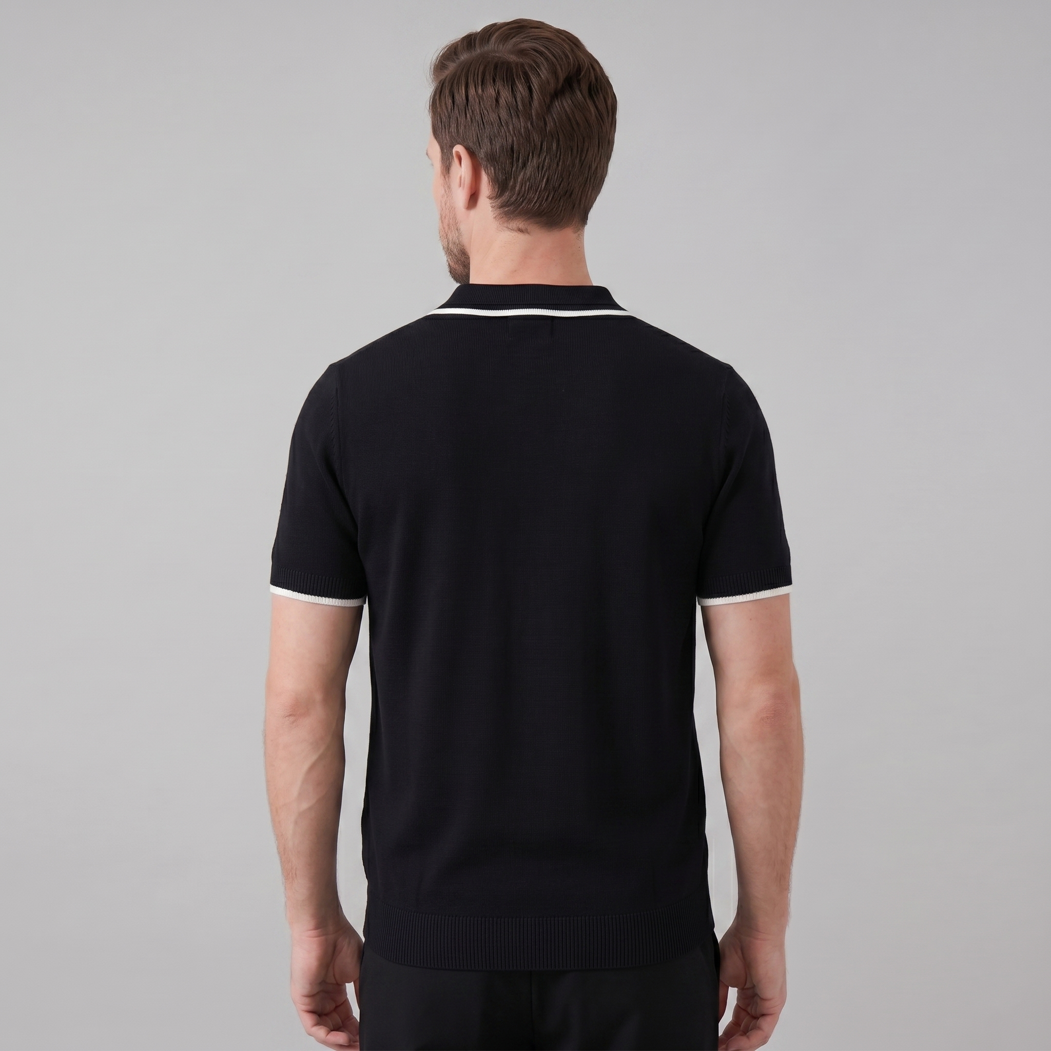 Men's Contrast Trim Knit Polo