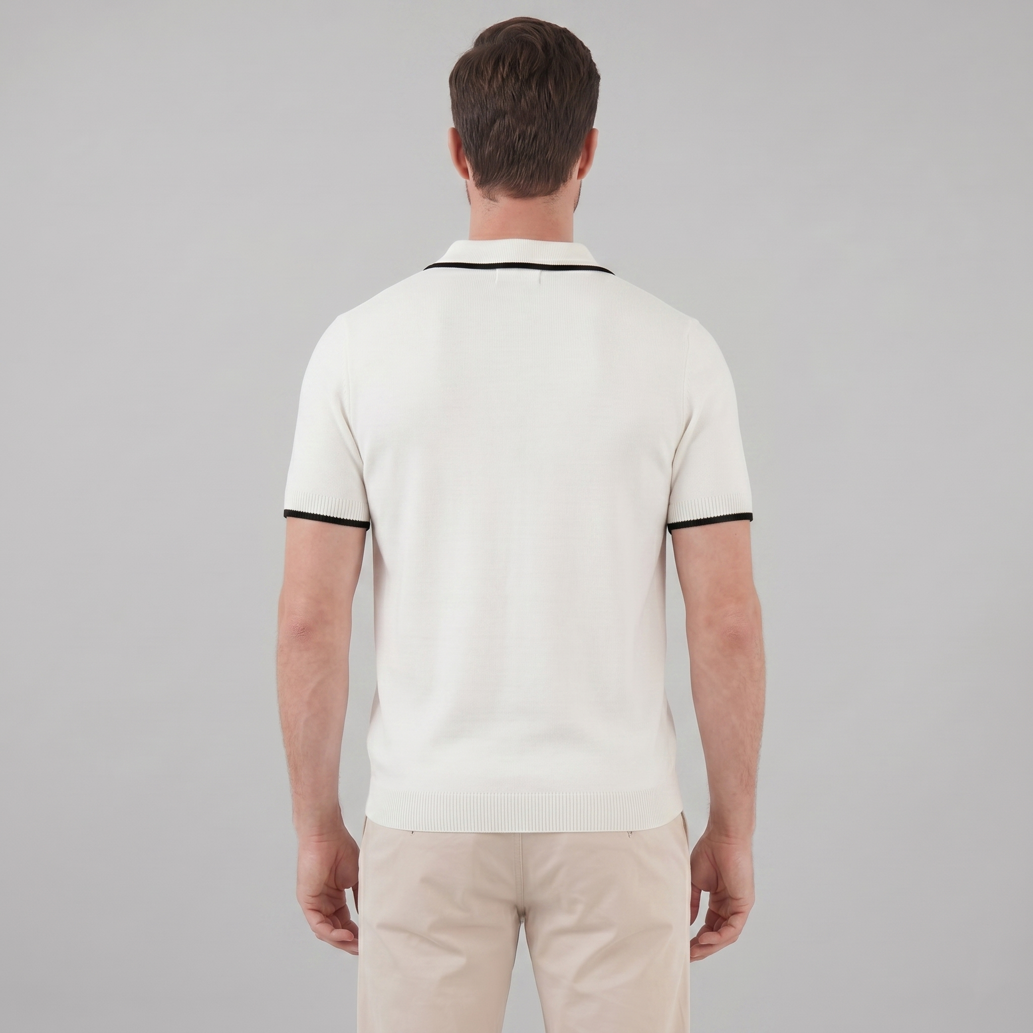 Men's Contrast Trim Knit Polo