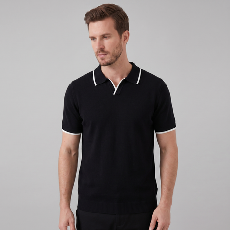 Men's Contrast Trim Knit Polo