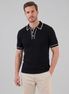 Men's Contrast Trim Ribbed Knit Polo