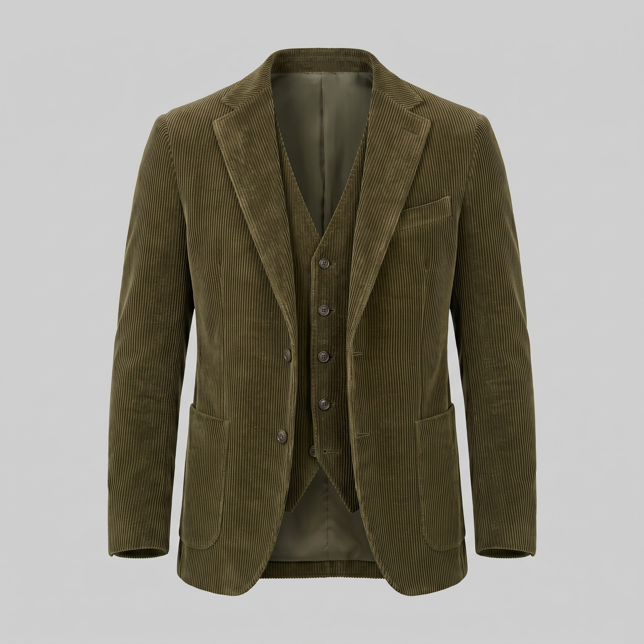 Men's Corduroy Blazer Jacket with Matching Vest