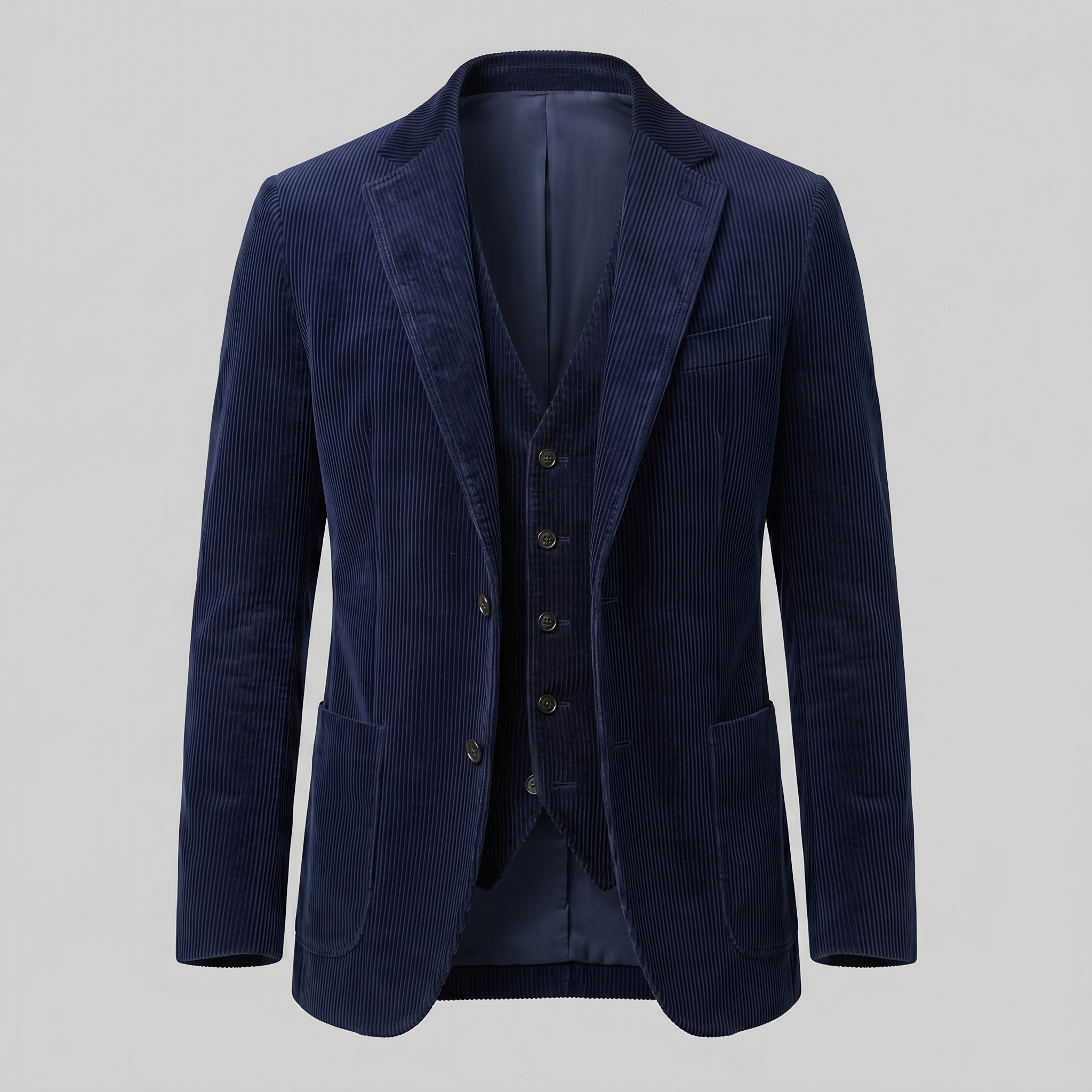 Men's Corduroy Blazer Jacket with Matching Vest