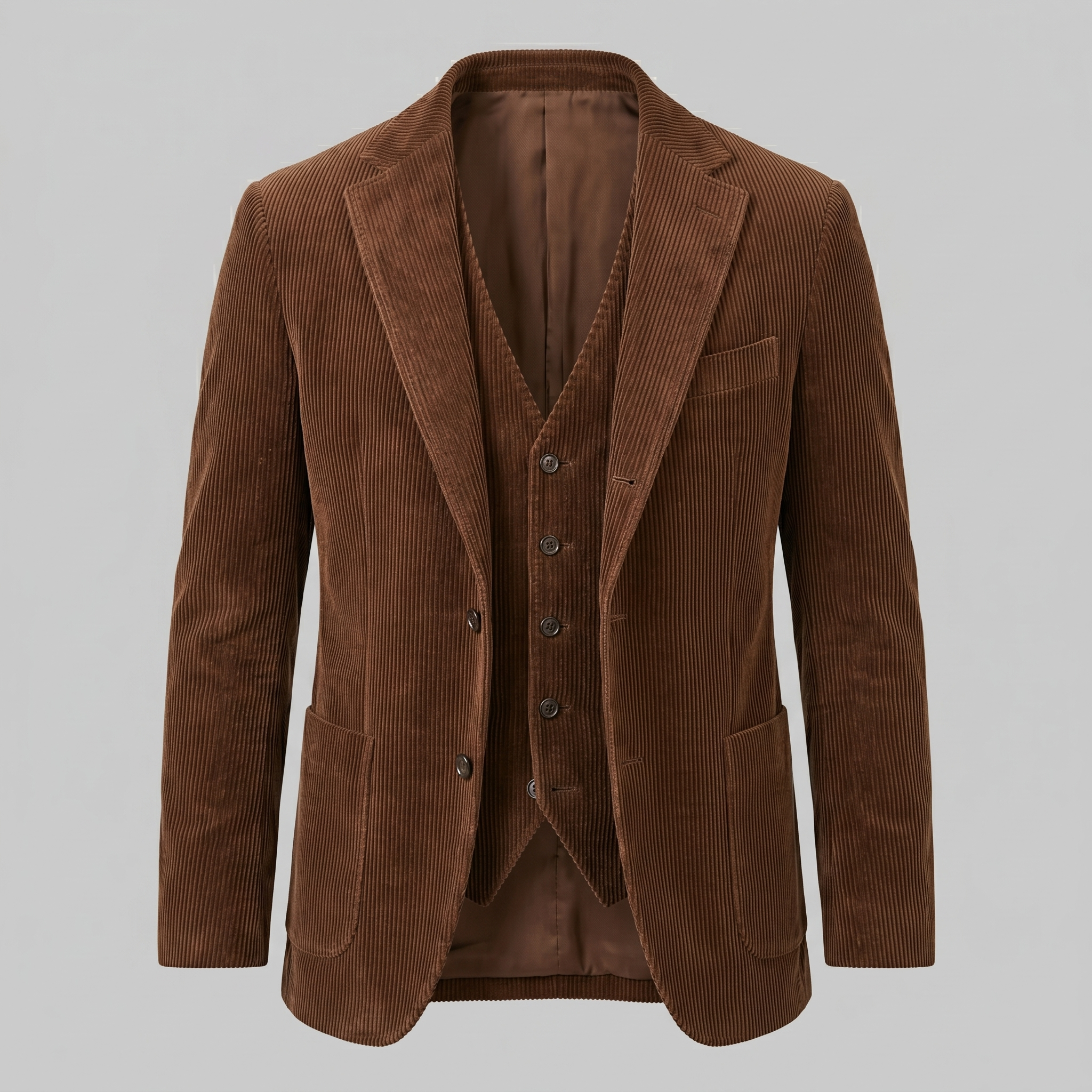 Men's Corduroy Blazer Jacket with Matching Vest