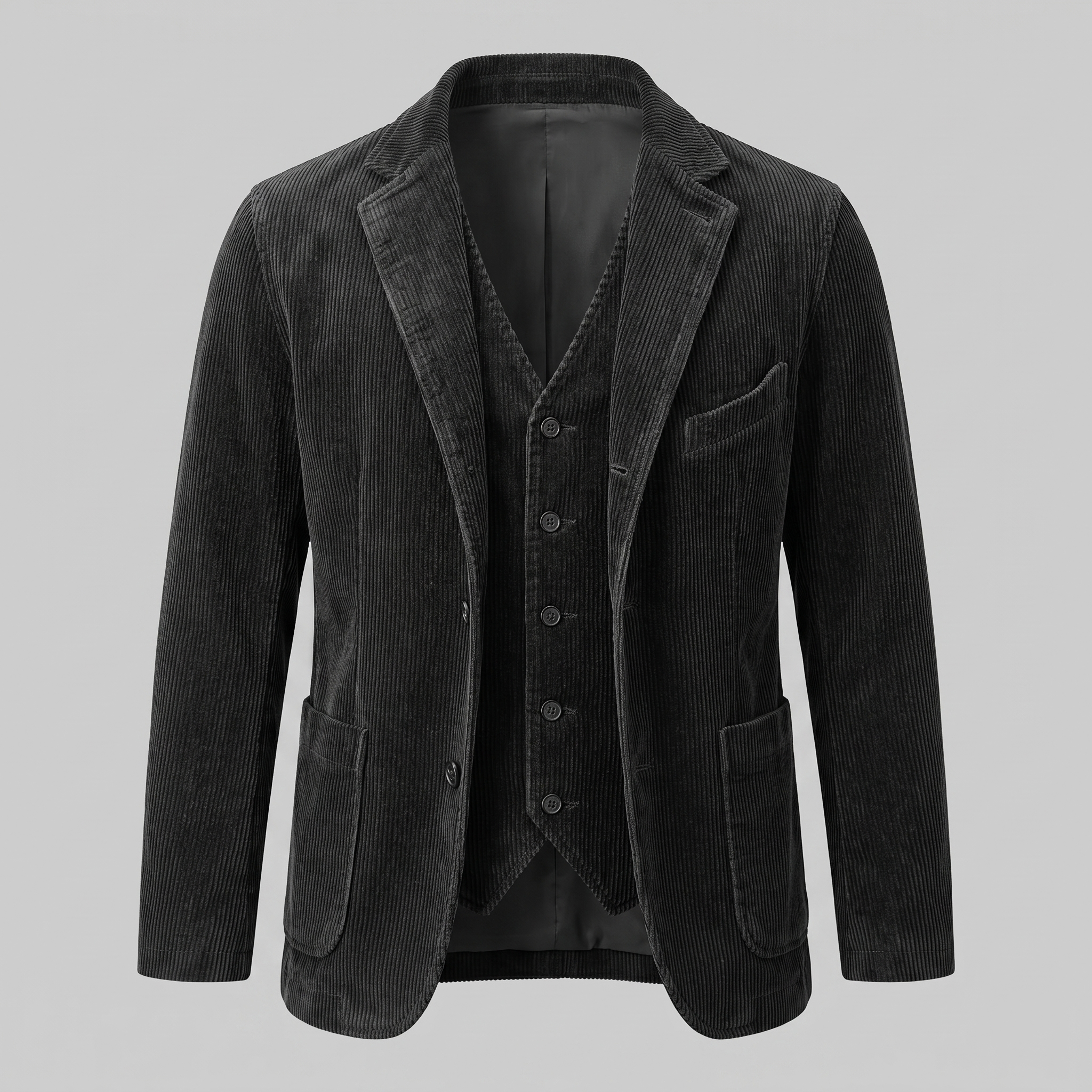 Men's Corduroy Blazer Jacket with Matching Vest