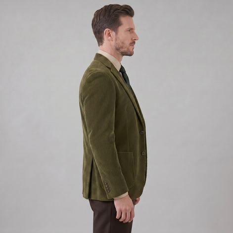 Men's Corduroy Blazer Jacket with Matching Vest