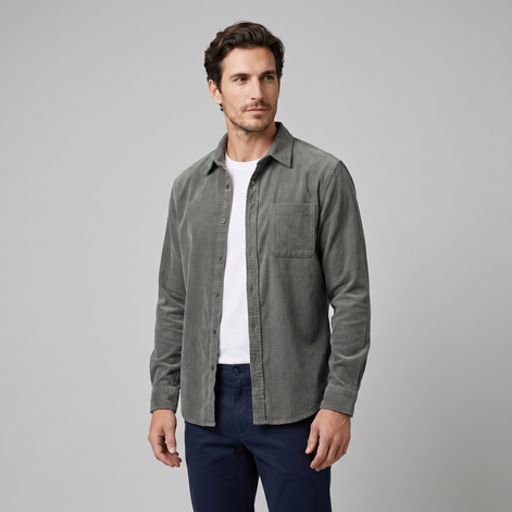 Men's Corduroy Long Sleeve Casual Shirt