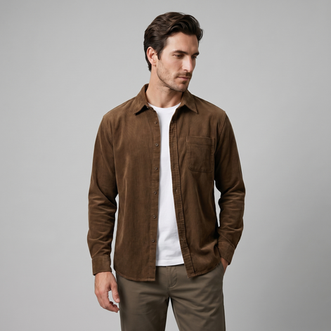 Men's Corduroy Long Sleeve Casual Shirt