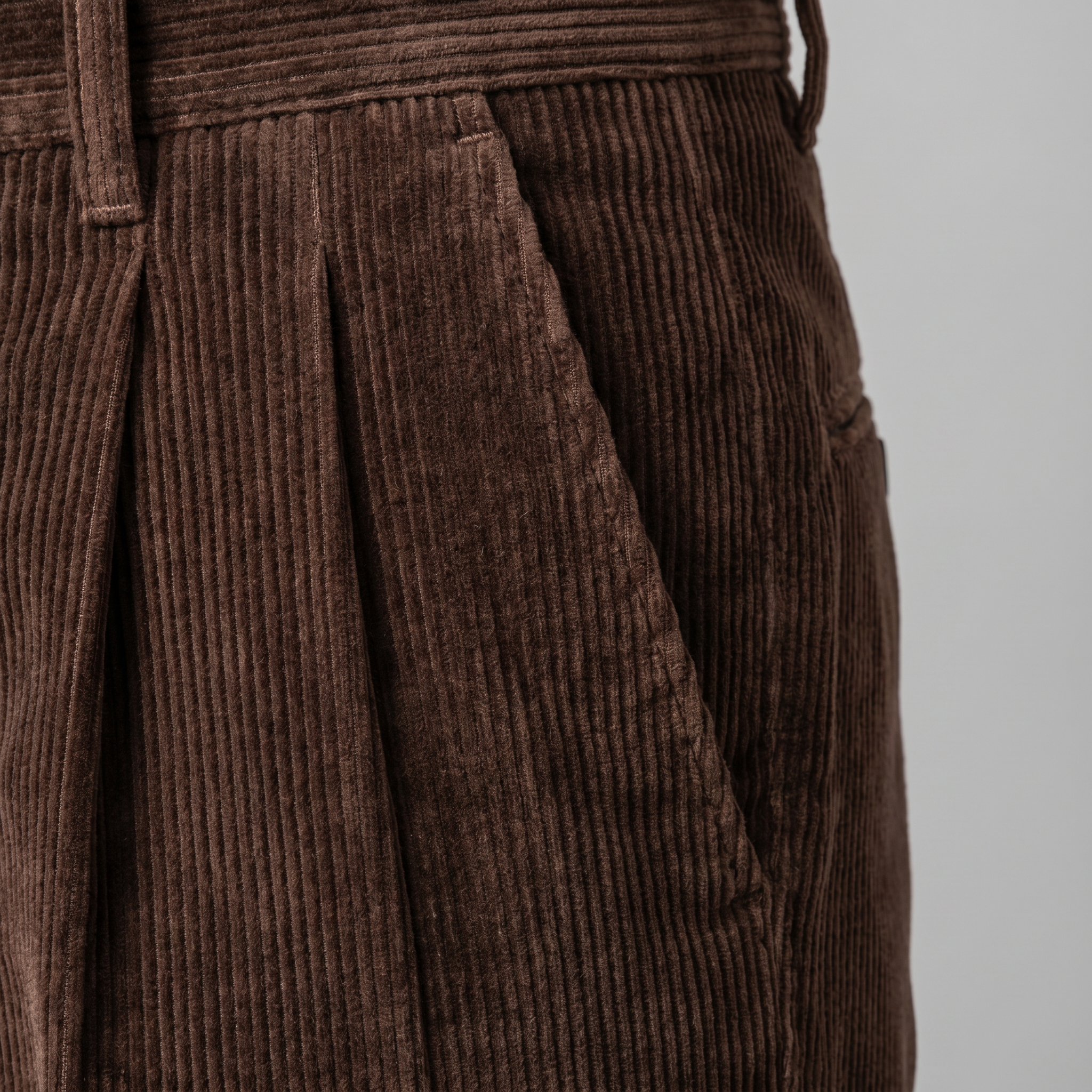 Men's Corduroy Pleated Trousers
