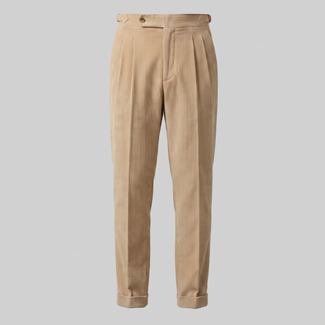 Men's Corduroy Pleated Trousers