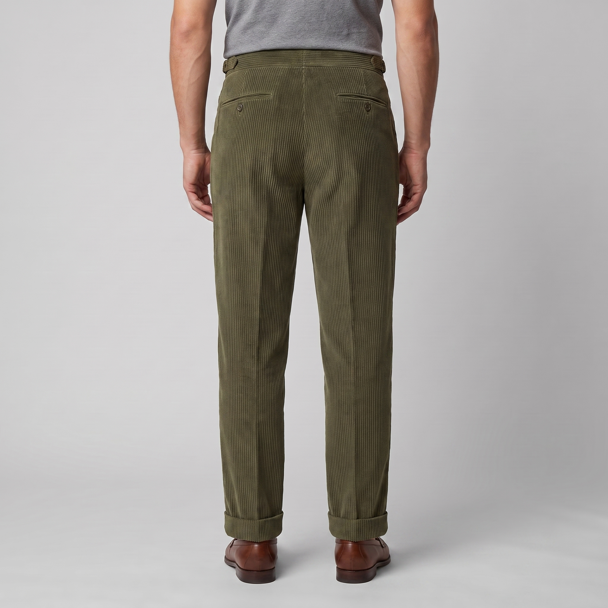 Men's Corduroy Pleated Trousers