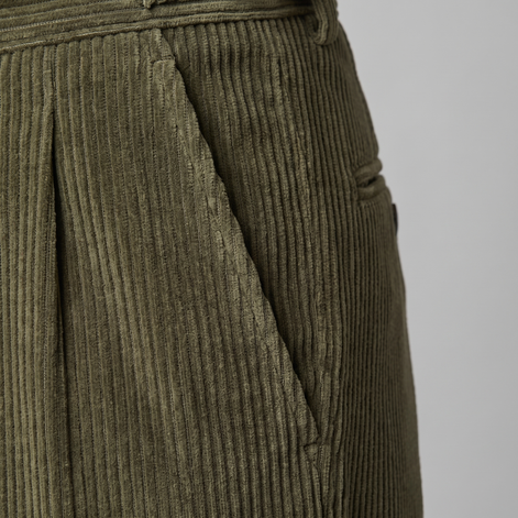 Men's Corduroy Pleated Trousers