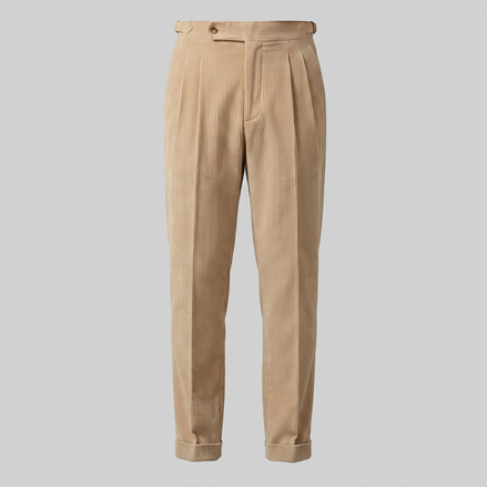 Men's Corduroy Pleated Trousers