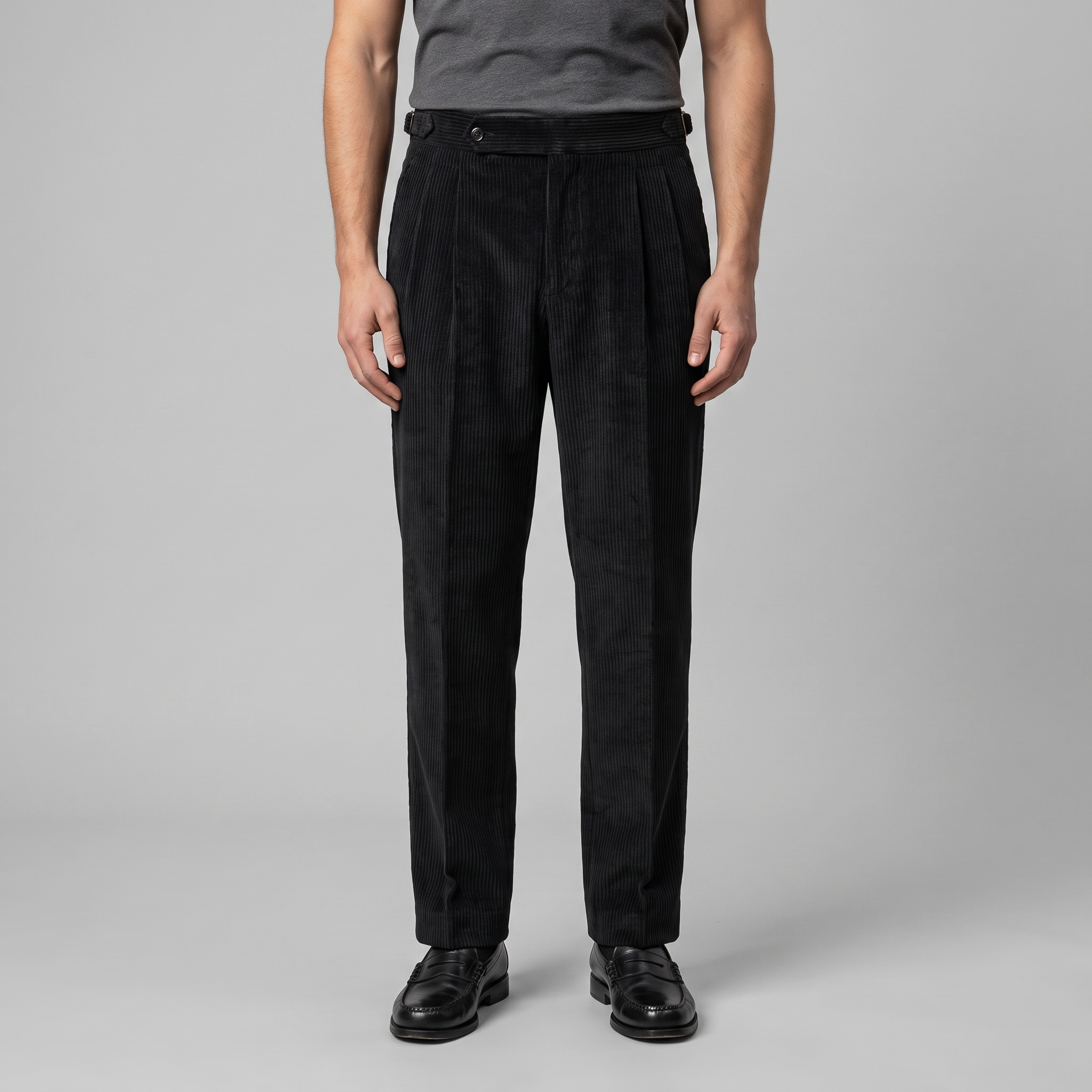 Men's Corduroy Pleated Trousers