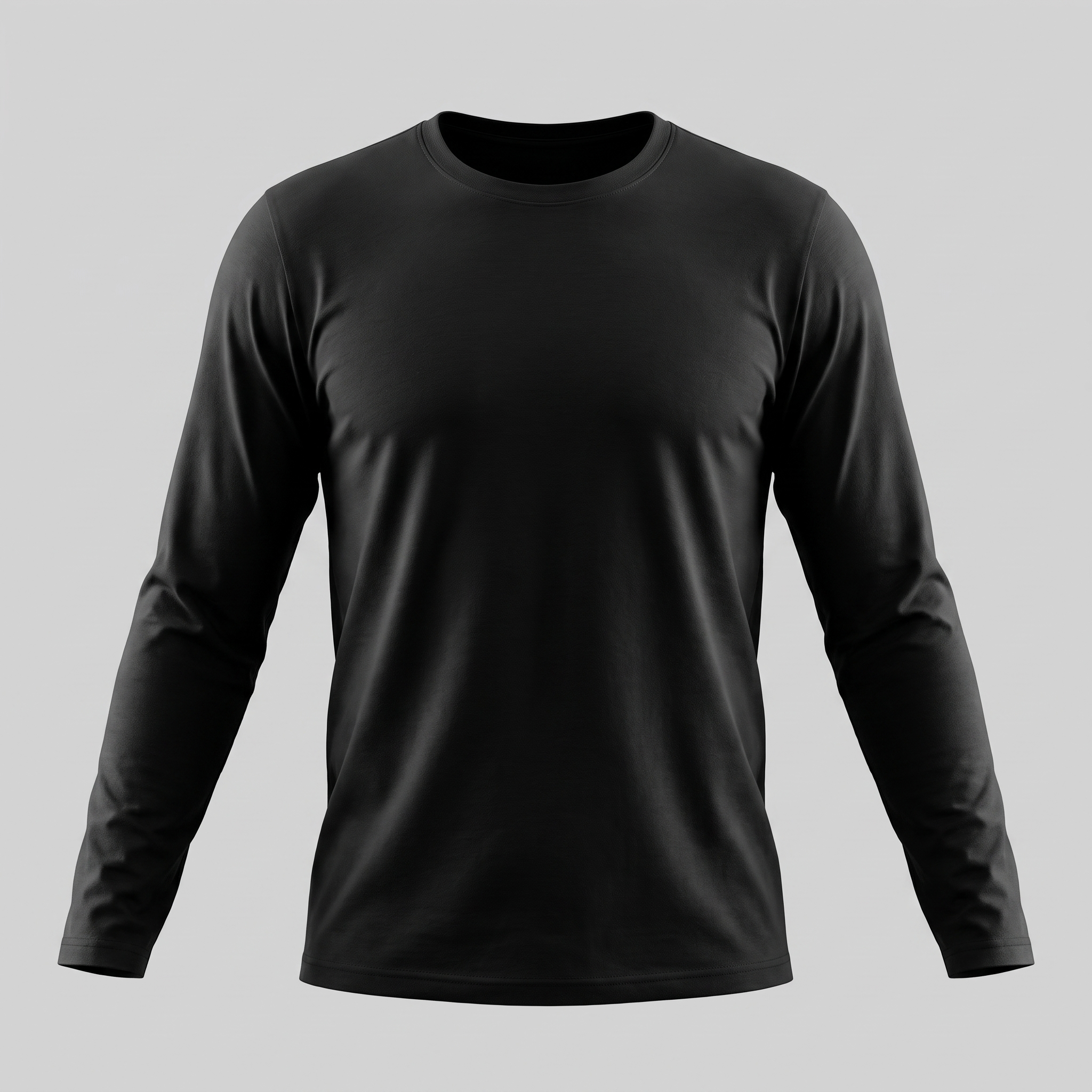 Men's Cotton Blend Long Sleeve Crew Neck Shirt
