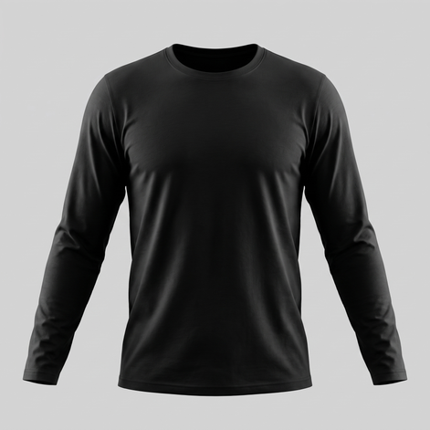 Men's Cotton Blend Long Sleeve Crew Neck Shirt