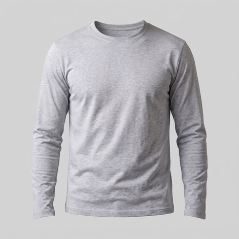 Men's Cotton Blend Long Sleeve Crew Neck Shirt