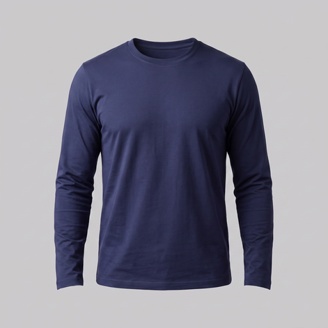 Men's Cotton Blend Long Sleeve Crew Neck Shirt