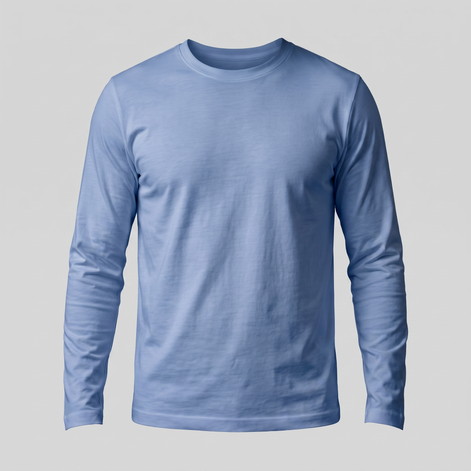 Men's Cotton Blend Long Sleeve Crew Neck Shirt