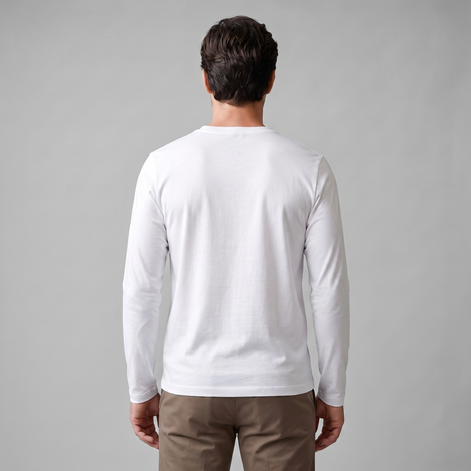 Men's Cotton Blend Long Sleeve Crew Neck Shirt