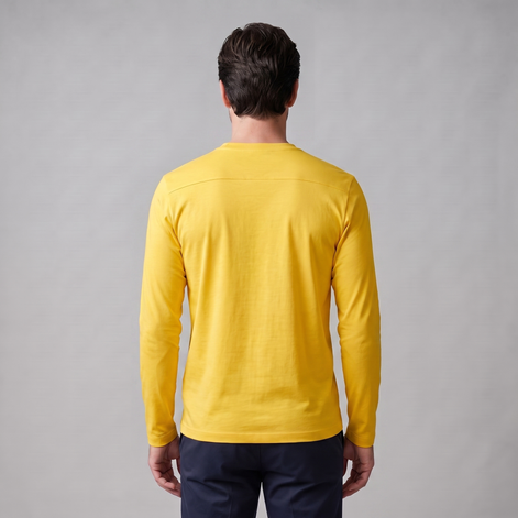 Men's Cotton Blend Long Sleeve Crew Neck Shirt