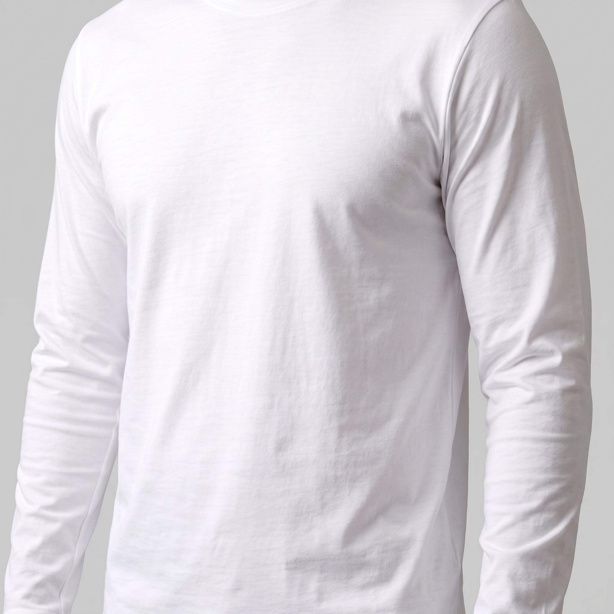Men's Cotton Blend Long Sleeve Crew Neck Shirt