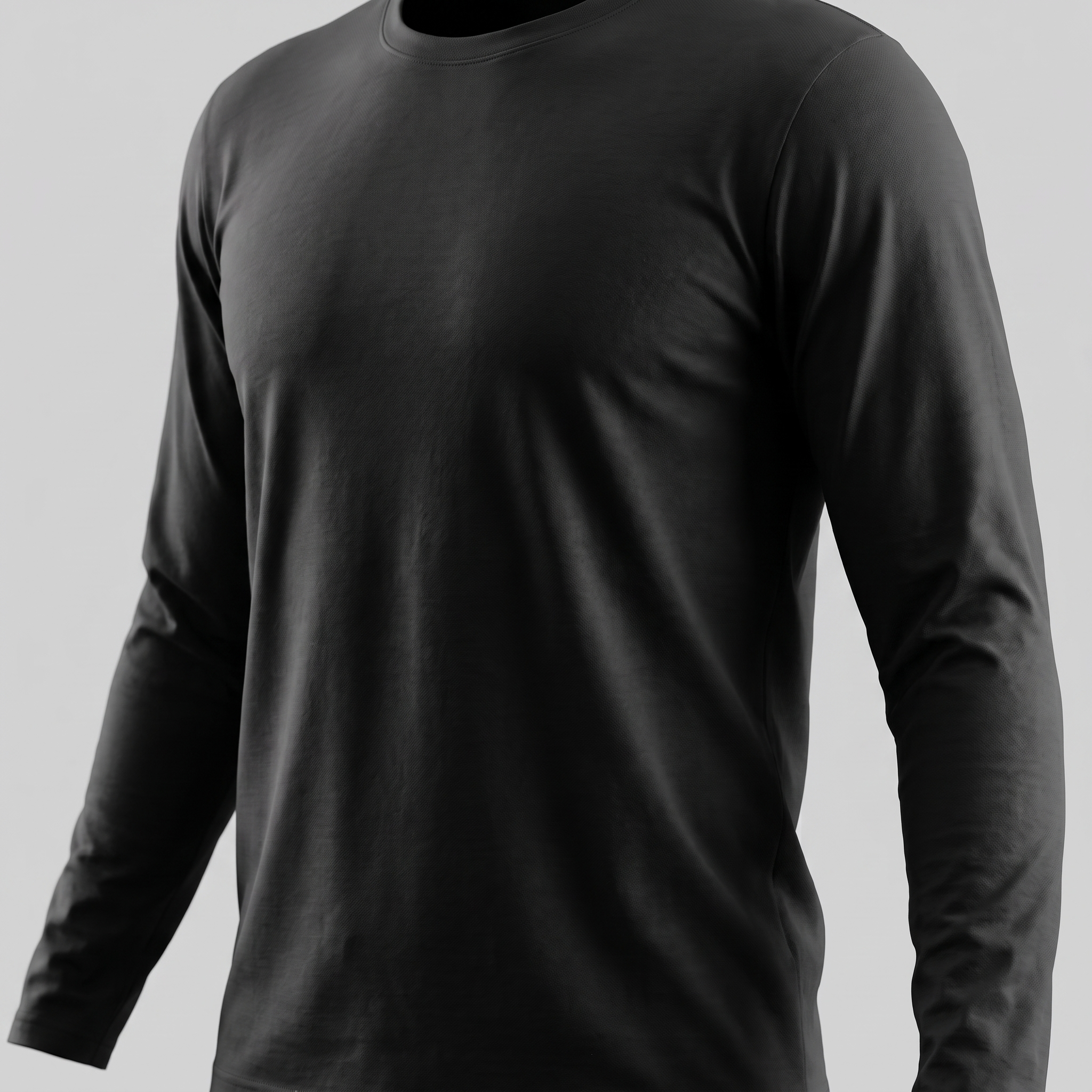 Men's Cotton Blend Long Sleeve Crew Neck Shirt