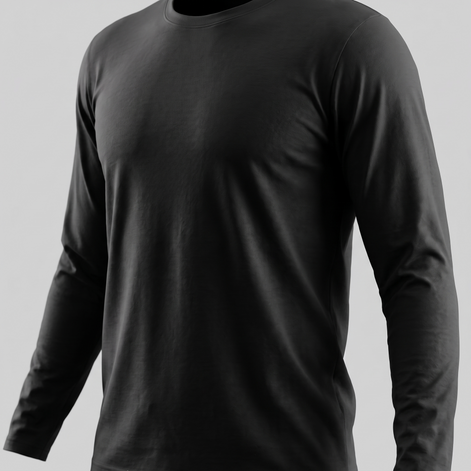 Men's Cotton Blend Long Sleeve Crew Neck Shirt