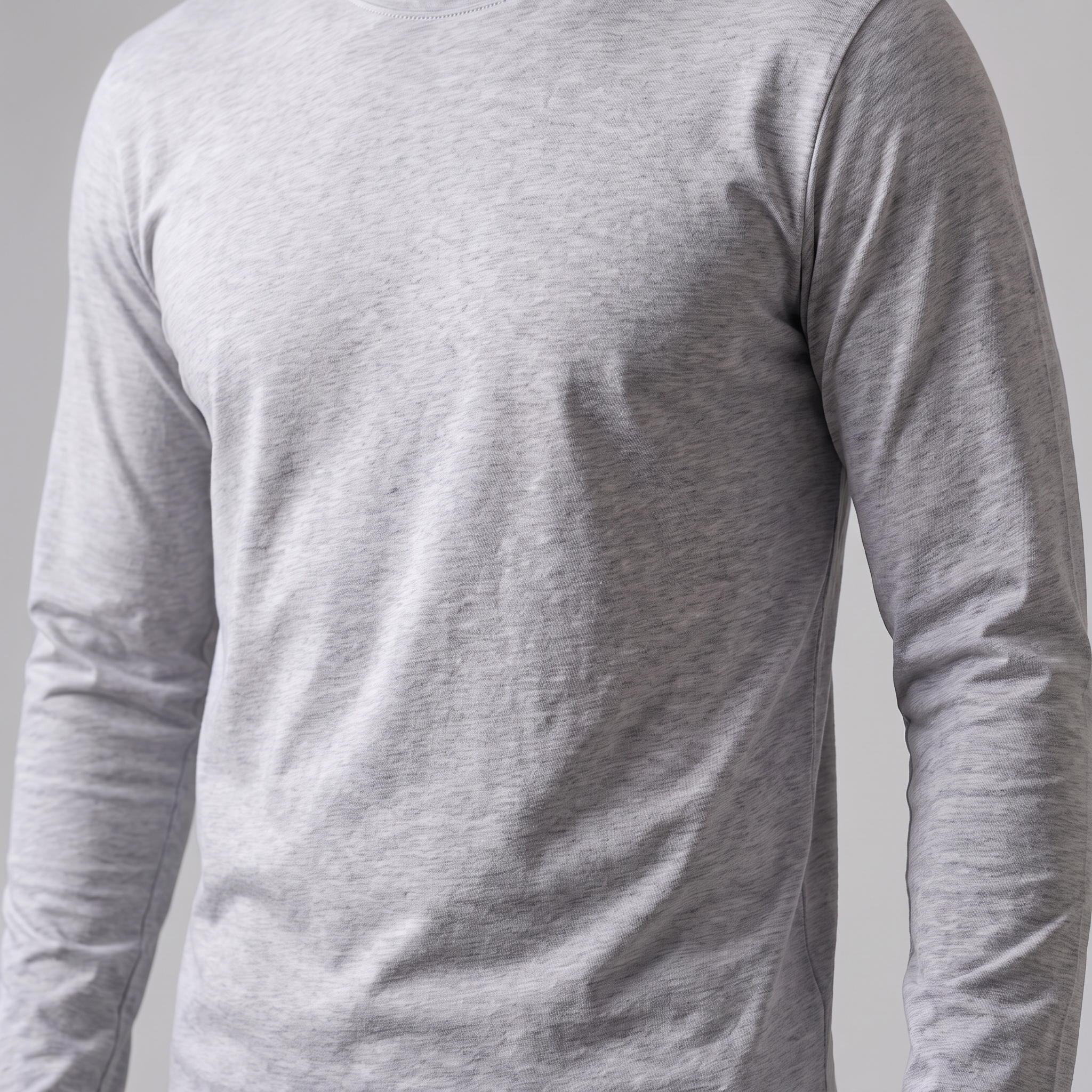Men's Cotton Blend Long Sleeve Crew Neck Shirt