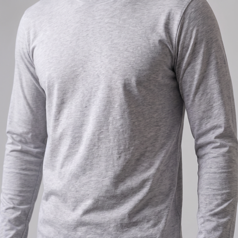 Men's Cotton Blend Long Sleeve Crew Neck Shirt