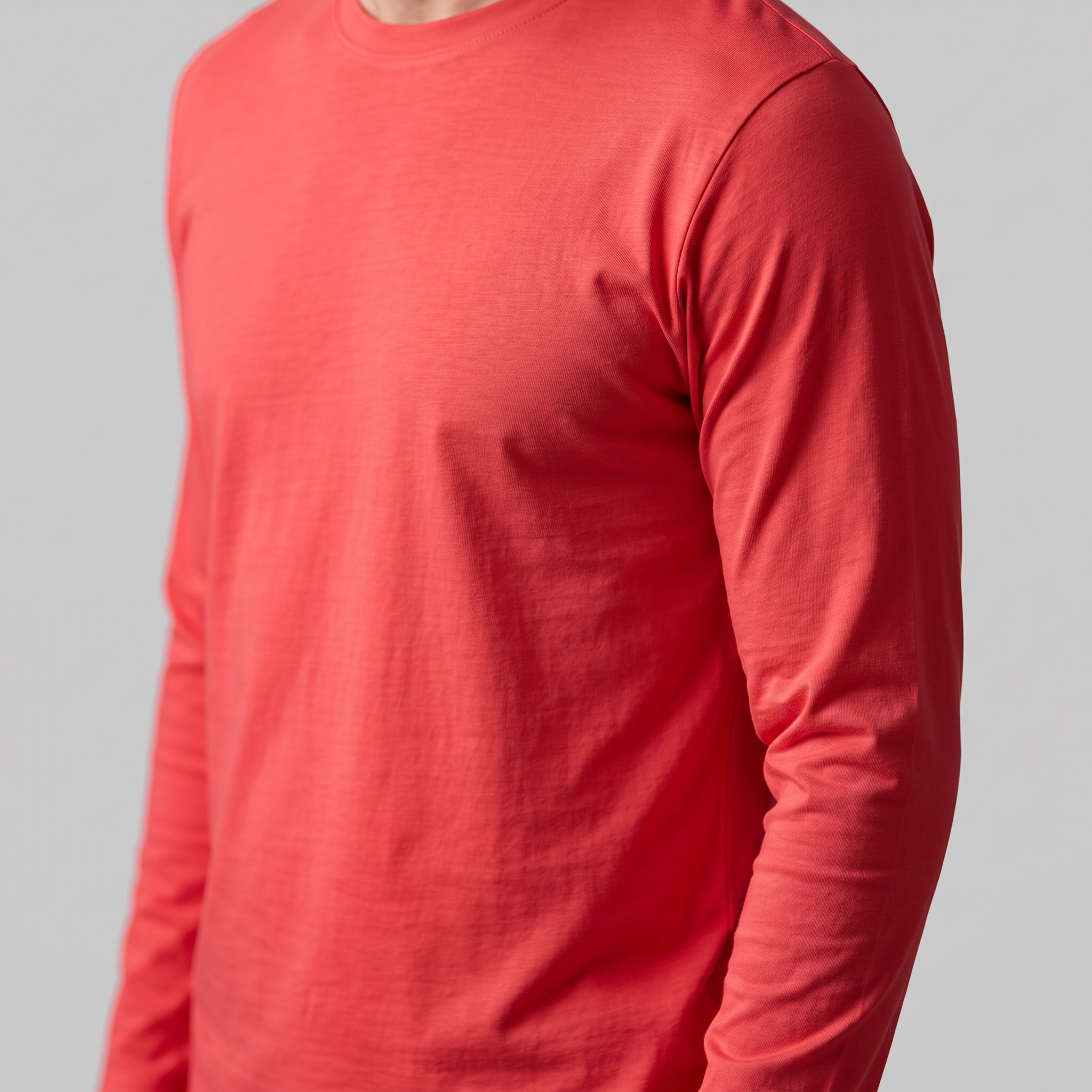 Men's Cotton Blend Long Sleeve Crew Neck Shirt