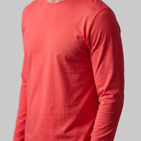 Men's Cotton Blend Long Sleeve Crew Neck Shirt