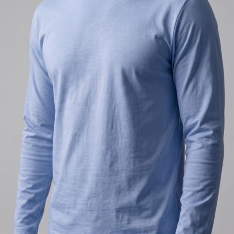 Men's Cotton Blend Long Sleeve Crew Neck Shirt