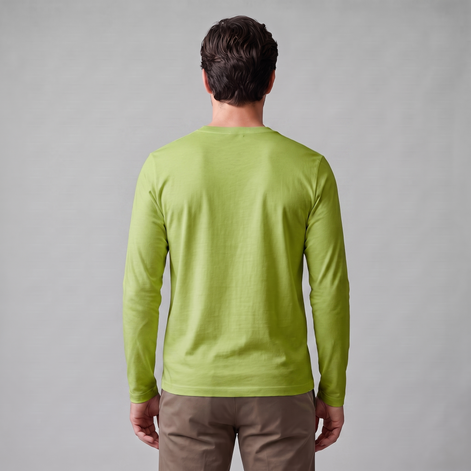 Men's Cotton Blend Long Sleeve Crew Neck Shirt