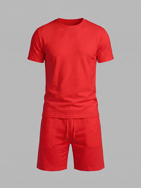 Men's Cotton Blend T-Shirt and Shorts Co-Ord Set