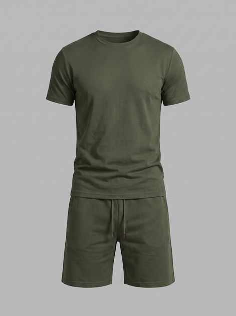Men's Cotton Blend T-Shirt and Shorts Co-Ord Set