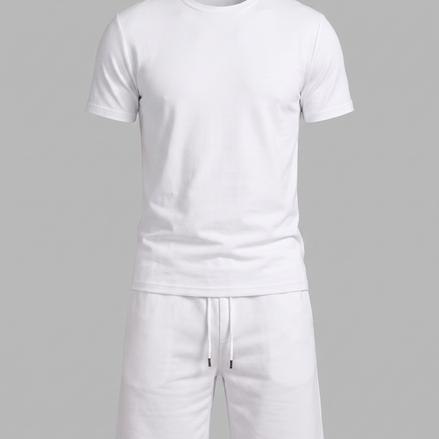 Men's Cotton Blend T-Shirt and Shorts Co-Ord Set